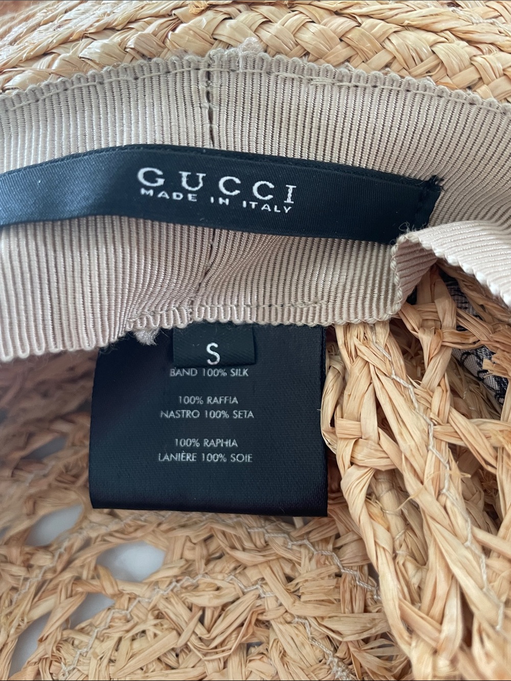 Gucci Natural Straw Wide-Brim Hat with Floral Silk Scarf - Picture 8 of 8